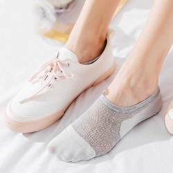 Women Summer Cotton Ultrathin Boat Socks Outdoor Mesh Breathable Non Slip Sock