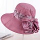 Women Summer Cotton Wide Brimmed Hat Packable Beach Bucket Hats Sunbonnet With Bowknot