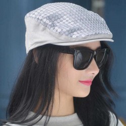 Women Summer Dress Sequins Painter Beret Caps Vogue Outdoor Flat Hats Visor