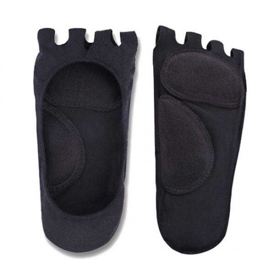 Women Summer Empty Five Toe Anti Skid Socks Soft Foot Cushion Sweat Invisible Sock