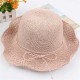 Women Summer Foldable Straw Beach Hat Breathable Causal Sunscreen Bucket Hat