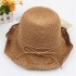 Women Summer Foldable Straw Beach Hat Breathable Causal Sunscreen Bucket Hat