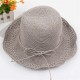 Women Summer Foldable Straw Beach Hat Breathable Causal Sunscreen Bucket Hat