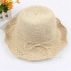 Women Summer Foldable Straw Beach Hat Breathable Causal Sunscreen Bucket Hat