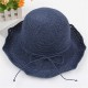 Women Summer Foldable Straw Beach Hat Breathable Causal Sunscreen Bucket Hat