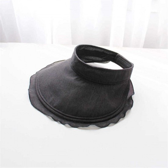 Women Summer Foldable Sun Visor Hat Outdoor Anti-UV Beach Travel Top Hat