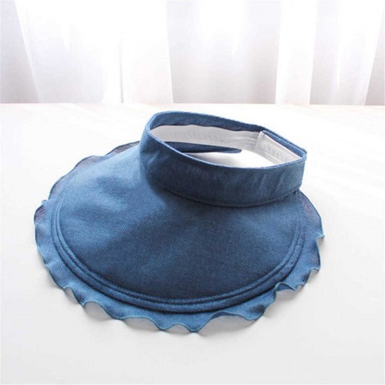 Women Summer Foldable Sun Visor Hat Outdoor Anti-UV Beach Travel Top Hat