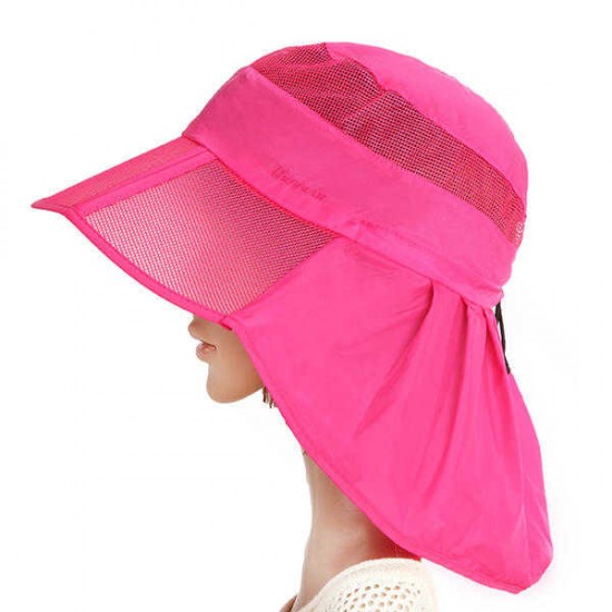 Women Summer Foldable Thin Breathable Wide Brim Beach Hat Outdoor Sport Sunscreen Visor Cap