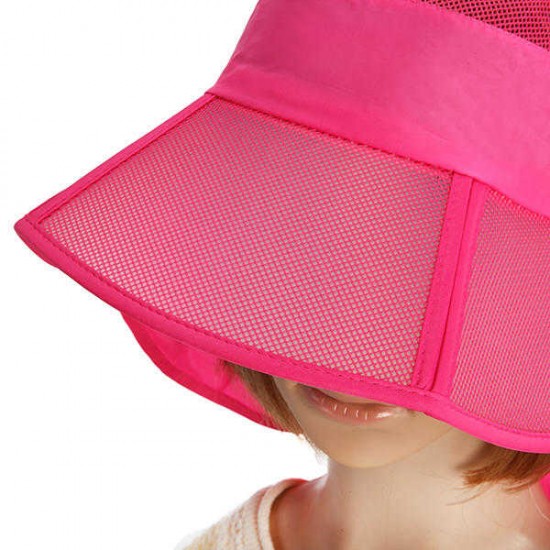 Women Summer Foldable Thin Breathable Wide Brim Beach Hat Outdoor Sport Sunscreen Visor Cap