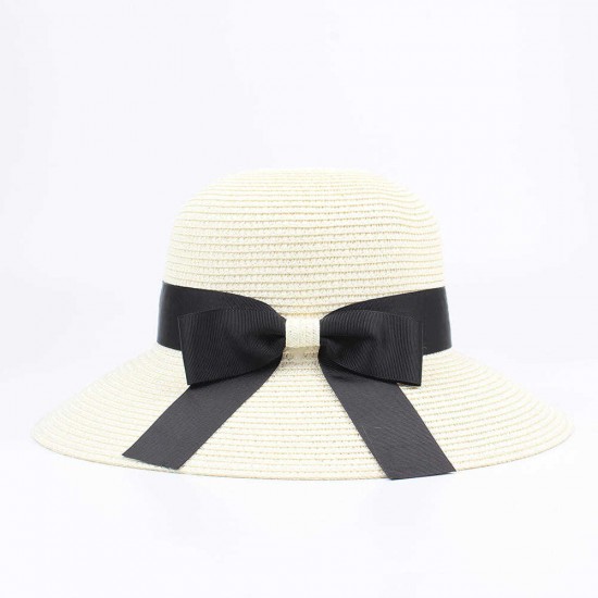 Women Summer Foldable Travel Beach Fisherman Hat Outdoor Sunscreen Straw Hat