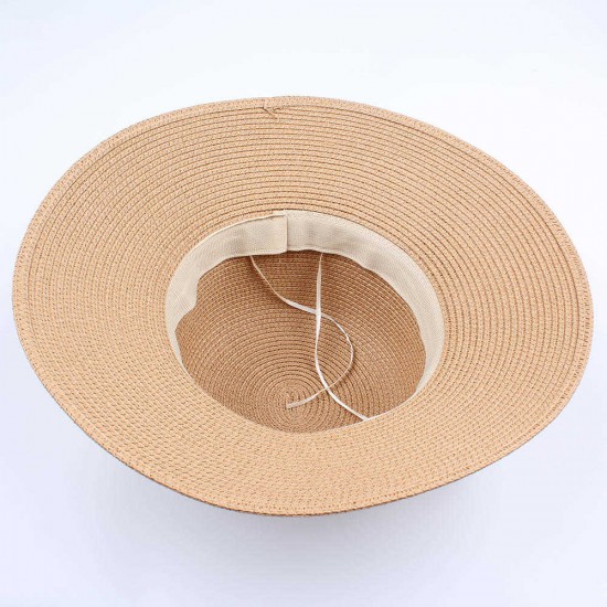 Women Summer Foldable Travel Beach Fisherman Hat Outdoor Sunscreen Straw Hat