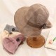 Women Summer Foldable Vacation Button Visor Hats Anti-UV Protective Straw Fishman Hat