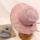 Women Summer Foldable Vacation Button Visor Hats Anti-UV Protective Straw Fishman Hat