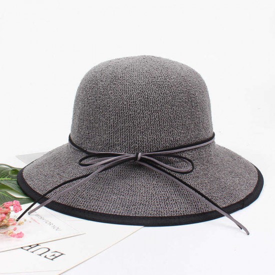 Women Summer Foldable Wide Brim Beach Sun Hat Breathable Sunscreen Bucket Hat