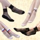 Women Summer Glass Silk Ankle Socks Harajuku Style Transparent Breathable Socks