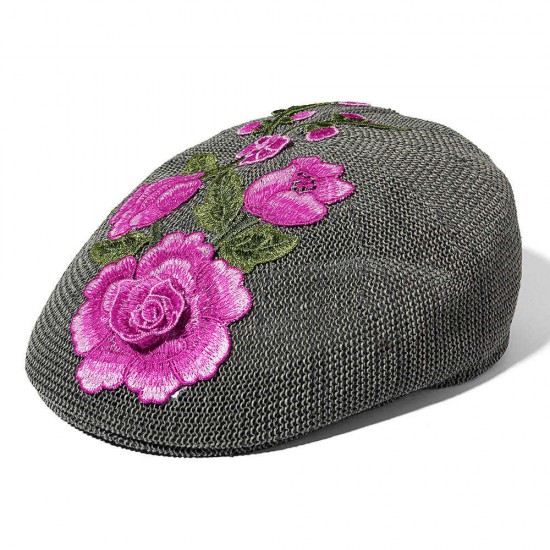 Women Summer Hollow Out Breathable Beret Hat Embroidered Gatsby Newsboy Hunting Caps