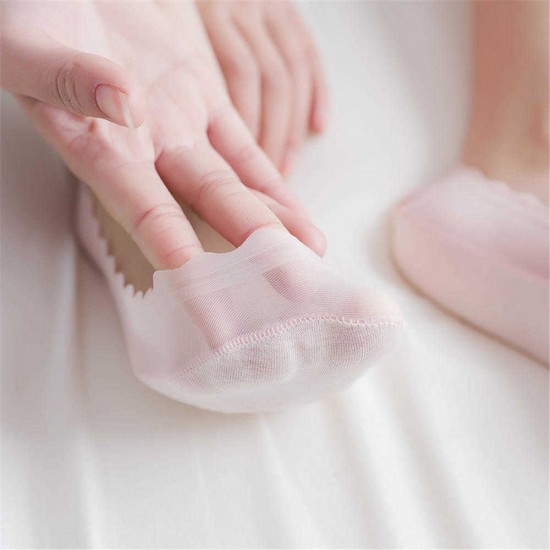 Women Summer Ice Silk Non-slip Seamless Boat Socks Breathable Thin Shallow Sock