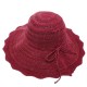 Women Summer Knitting Bowknot Wide Brim Bucket Hat Casual Sunhade Beach Cap Fisherman Hat