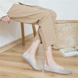 Women Summer Lace Antiskid Invisible Boat Socks Casual Elastic Breathable Thin Low Cut Socks