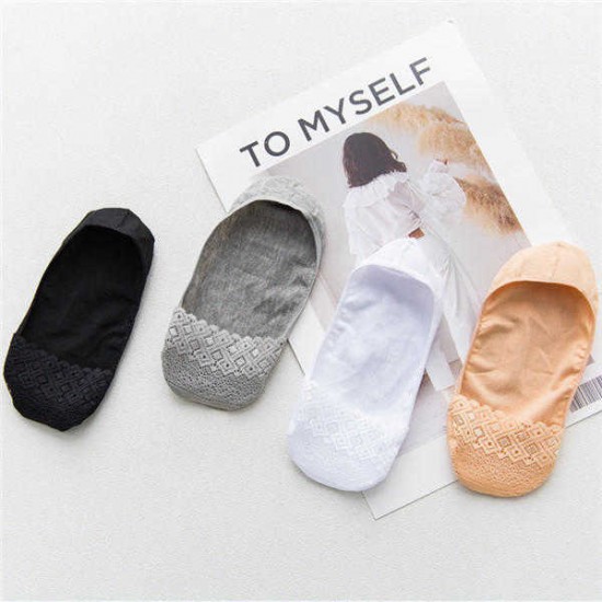 Women Summer Lace Soft Non-Slip Deodorant Breathable Boat Socks