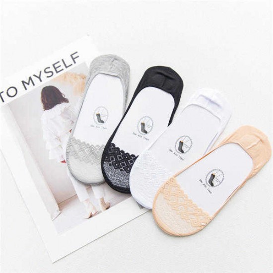 Women Summer Lace Soft Non-Slip Deodorant Breathable Boat Socks