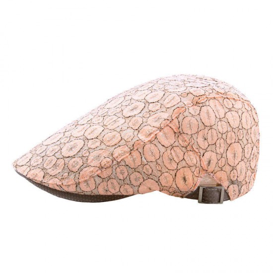 Women Summer Lightweight Lace Printting Beret Caps Adjustable Ivy Visor Hat