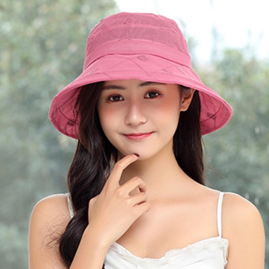 Women Summer Linen UV Visor Hats Foldable Breathable Sunscreen Fisherman Hat