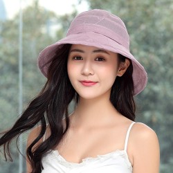 Women Summer Linen UV Visor Hats Foldable Breathable Sunscreen Fisherman Hat