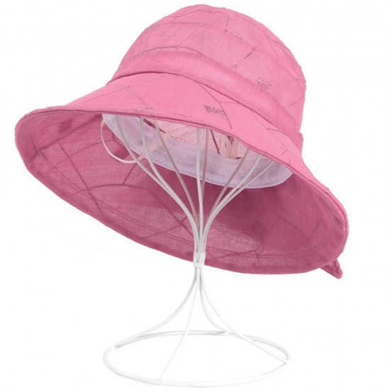 Women Summer Linen UV Visor Hats Foldable Breathable Sunscreen Fisherman Hat