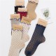 Women Summer Mesh Breathable Middle Tube Socks Ultra-thin Hollow Lace Socks