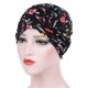 Women Summer Muslin Floral Beanie Hat Cotton Thin Comfortable Sunshade Hat