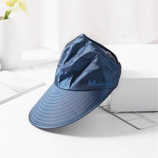 Women Summer Outdoor Anti-UV Sun Hat Foldable Breathable Travel Sunshade Empty Top Hat