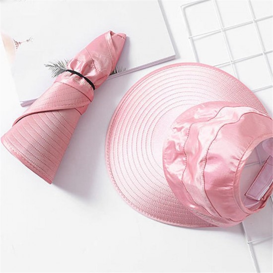 Women Summer Outdoor Anti-UV Sun Hat Foldable Breathable Travel Sunshade Empty Top Hat