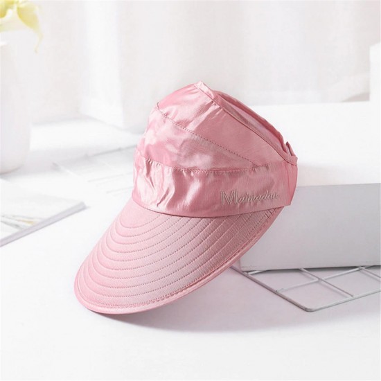 Women Summer Outdoor Anti-UV Sun Hat Foldable Breathable Travel Sunshade Empty Top Hat