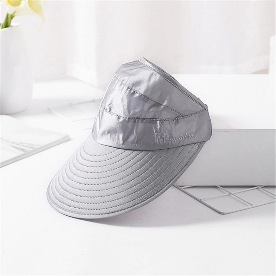 Women Summer Outdoor Anti-UV Sun Hat Foldable Breathable Travel Sunshade Empty Top Hat