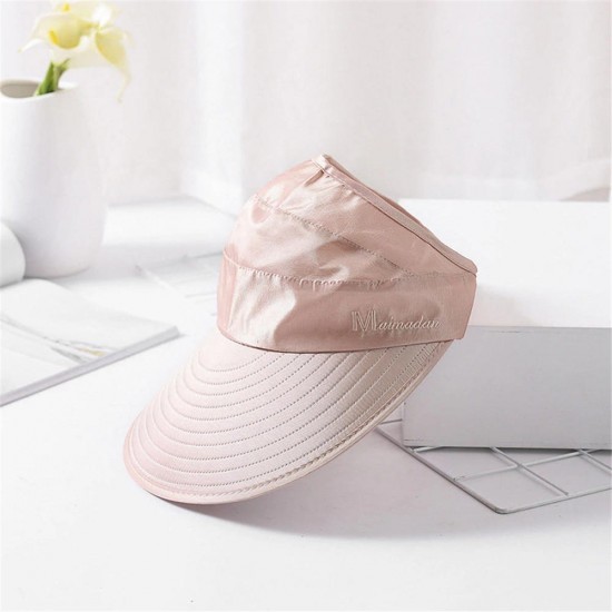 Women Summer Outdoor Anti-UV Sun Hat Foldable Breathable Travel Sunshade Empty Top Hat