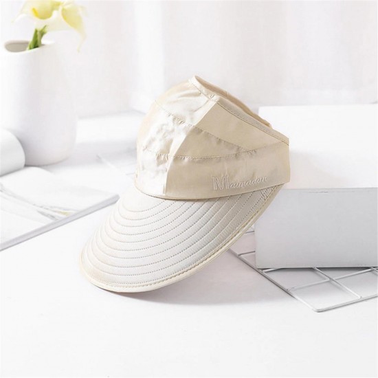 Women Summer Outdoor Anti-UV Sun Hat Foldable Breathable Travel Sunshade Empty Top Hat