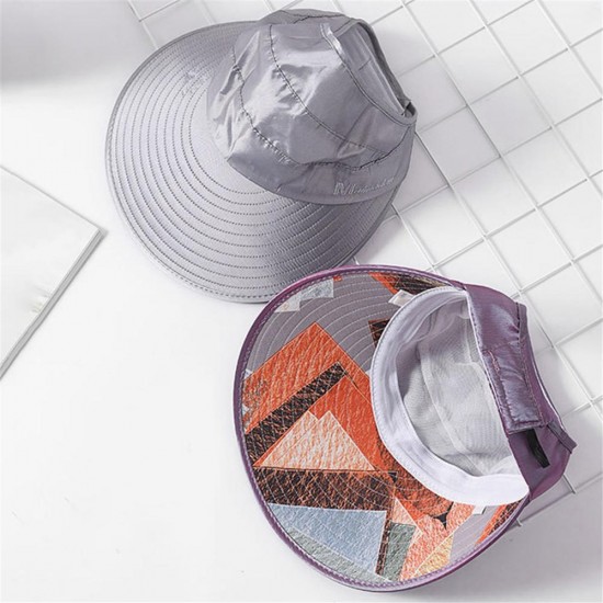 Women Summer Outdoor Anti-UV Sun Hat Foldable Breathable Travel Sunshade Empty Top Hat