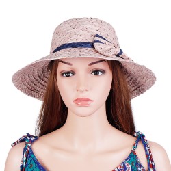 Women Summer Outdoor Bow Wide Brim Straw Hat Breathable Sunshade Beach Hat