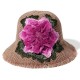 Women Summer Outdoor Breathable Embroidered Flower Wide Brim Hat Tassel Visor Hat