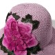 Women Summer Outdoor Breathable Embroidered Flower Wide Brim Hat Tassel Visor Hat