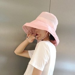 Women Summer Outdoor Breathable Mesh Wide Brim Bucket Hat Foldable UV Protection Visor Hat