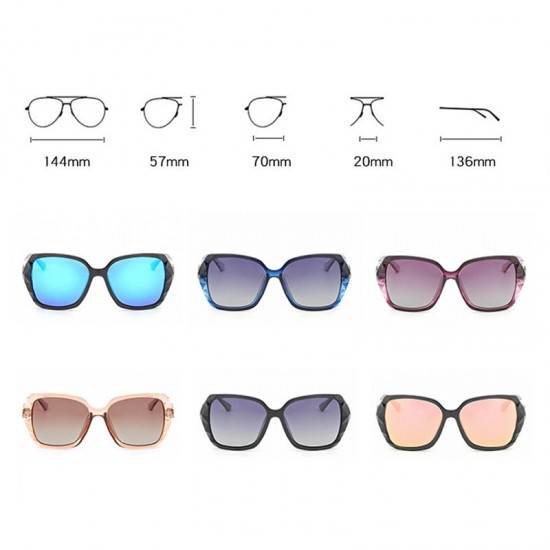 Women Summer Outdoor Casual UV Protection Polarized Sunglasses PC Frame Glasses