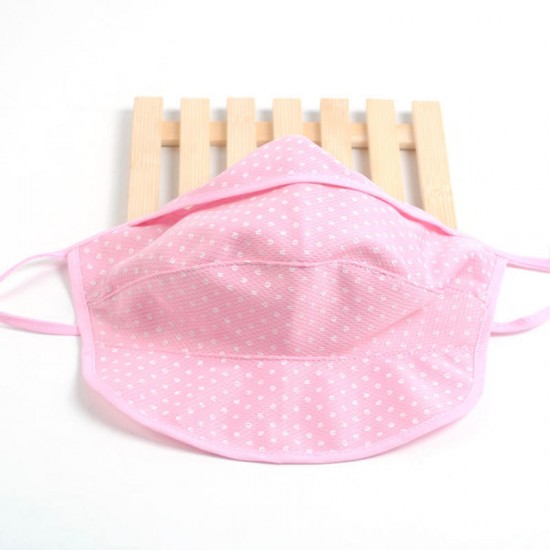 Women Summer Outdoor Cotton Dot Dust Masks Breathable Sunscreen Face Mask