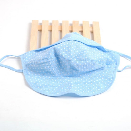 Women Summer Outdoor Cotton Dot Dust Masks Breathable Sunscreen Face Mask