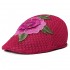 Women Summer Outdoor Embroidered Flowers Beret Hat Sunshade Riding Visor Cap