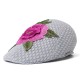 Women Summer Outdoor Embroidered Flowers Beret Hat Sunshade Riding Visor Cap