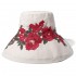 Women Summer Outdoor Embroidery Flower Wide Brim Hat Casual Sunshade Visor Hat