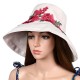 Women Summer Outdoor Embroidery Flower Wide Brim Hat Casual Sunshade Visor Hat