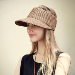 Women Summer Outdoor Foldable Straw Hat Breathable Wide Brim Sunscreen Empty Top Hat